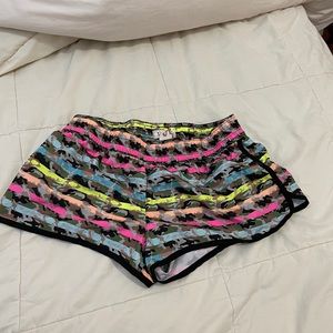 Neon Striped Athletic Shorts